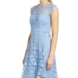 NWT Light Blue Eliza J Lace Asymmetrical Cocktail Dress size 4